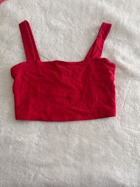 Forever 21 Red Square-Neck Crop Tank